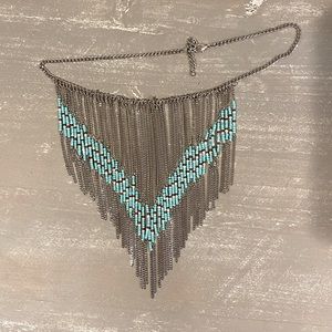 Vintage Turquoise Beaded Necklace Statement NEW Boho